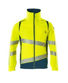 Work Jacket, ULTIMATE STRETCH, hi-vis yellow-dark petroleum