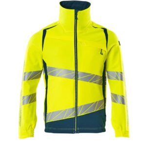 Work Jacket, ULTIMATE STRETCH, hi-vis yellow-dark petroleum