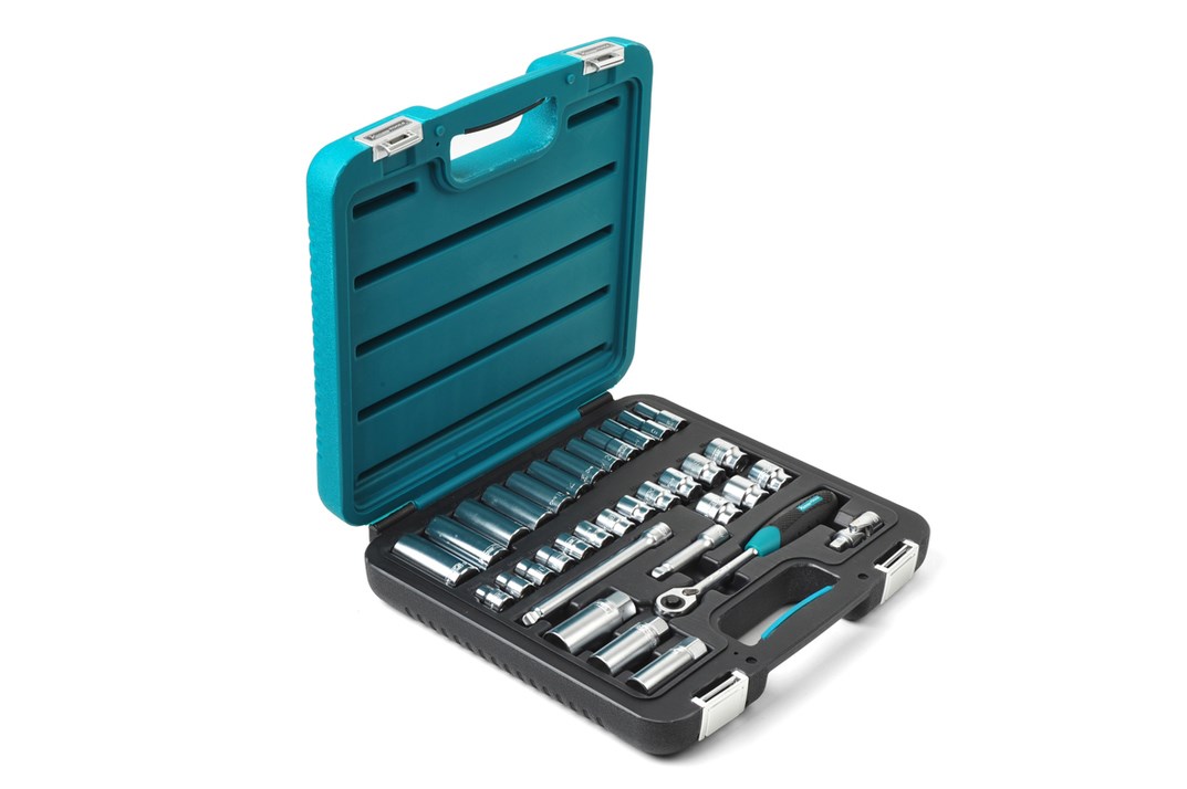 Socket wrench set, 34-piece, mm » Toolwarehouse